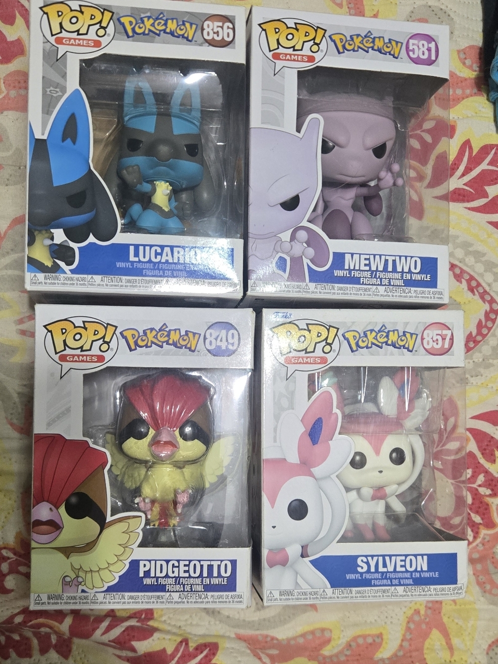 Funko Pop! Pokémon Lucario, Mewtwo, Pidgeotto & Sylveon Vinyl Figures - Set of 4